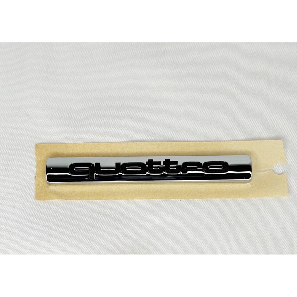 New OEM Audi Quattro Chrome Black Emblem Badge 4B0853737D 2ZZ Genuine NOS